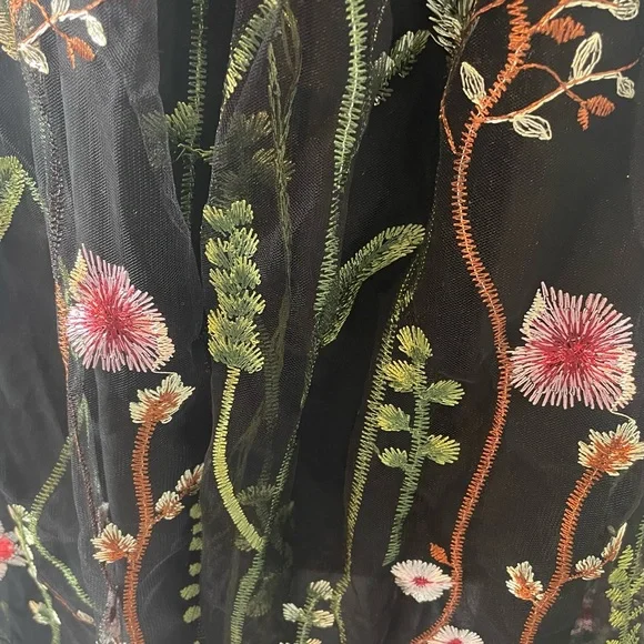 Sheer Black Floral Dress - Picture 5 of 7